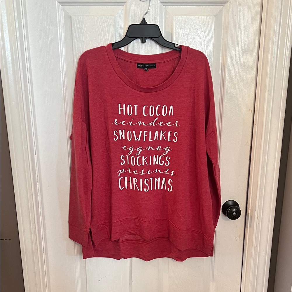 Cozy Red Holiday Crew Neck Sweater